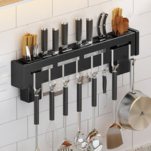 Load image into Gallery viewer, Kitchen Wall-mounted Rack Free Punching Chopsticks Holder, Brushed 30cm, Brushed 40cm, Brushed 50cm, Brushed 60cm, Black 30cm, Black 40cm, Black 50cm, Black 60cm