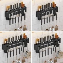 Load image into Gallery viewer, Kitchen Wall-mounted Rack Free Punching Chopsticks Holder, Black 60cm