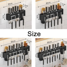 Load image into Gallery viewer, Kitchen Wall-mounted Rack Free Punching Chopsticks Holder, Black 60cm
