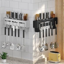 Load image into Gallery viewer, Kitchen Wall-mounted Rack Free Punching Chopsticks Holder, Black 60cm