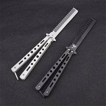 Load image into Gallery viewer, Salon Stainless Steel Practice Comb Practice Knife (Uncut) Butterfly Comb