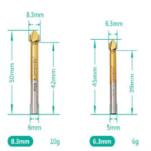 Load image into Gallery viewer, 6 In 1 90 Degree Three-edge Chamfering Knife Woodworking Milling Cutter Chamfering Machine Hole Opener, Iron Box, Plastic Bag