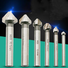 Load image into Gallery viewer, 6 In 1 90 Degree Three-edge Chamfering Knife Woodworking Milling Cutter Chamfering Machine Hole Opener, Iron Box, Plastic Bag