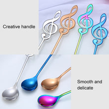 Load image into Gallery viewer, Creative Musical Note Spoon Coffee Stirring Scoop Stainless Steel Titanium Music Bar Spoon Gift Spoon