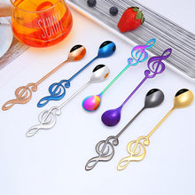 Load image into Gallery viewer, Creative Musical Note Spoon Coffee Stirring Scoop Stainless Steel Titanium Music Bar Spoon Gift Spoon
