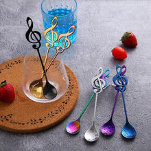 Load image into Gallery viewer, Creative Musical Note Spoon Coffee Stirring Scoop Stainless Steel Titanium Music Bar Spoon Gift Spoon