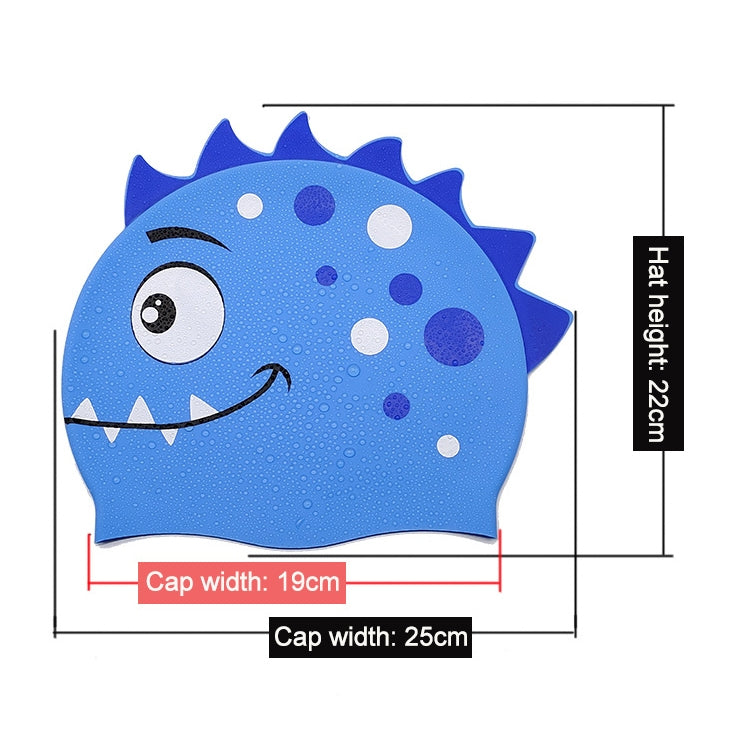 Children Cartoon Dinosaur Comfortable Silicone Swimming Cap