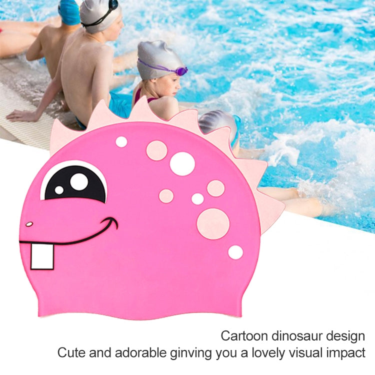 Children Cartoon Dinosaur Comfortable Silicone Swimming Cap