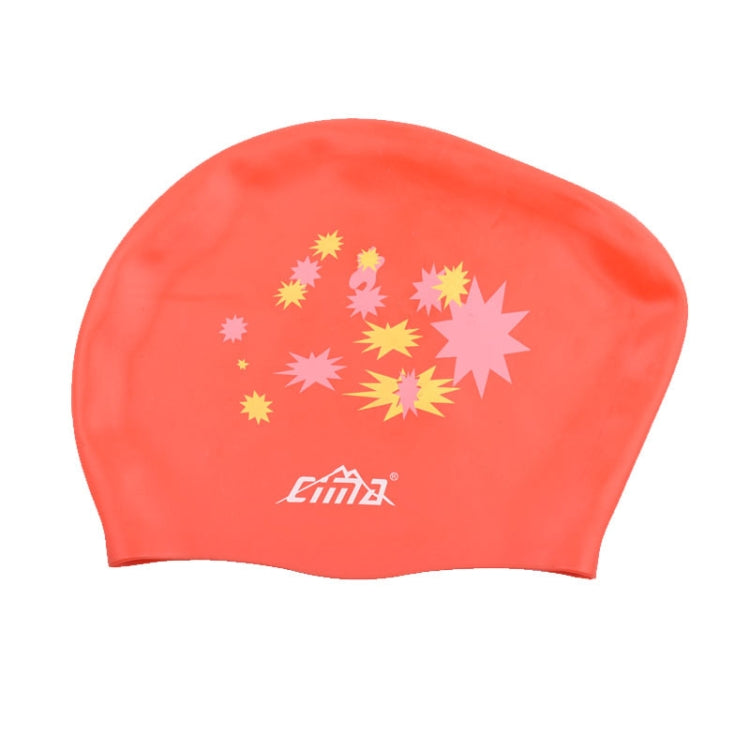 Printed Silicone Swimming Cap Waterproof Swimming Cap for Long Hair