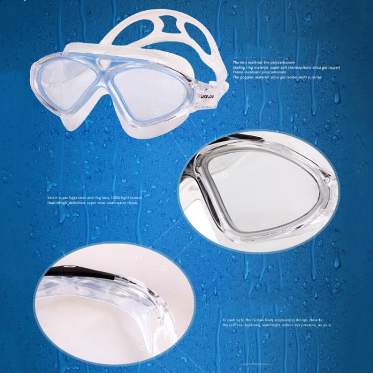 JIEJIA J8170 Large Frame Adult Waterproof and Anti-fog Swimming Glasses