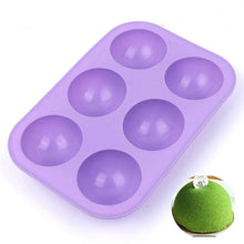Load image into Gallery viewer, 2 PCS 6 Even Small Semi-Circular Silicone Cake Mold Jelly Scented Candle Plaster Mold, Small Semi-Circular