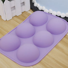 Load image into Gallery viewer, 2 PCS 6 Even Small Semi-Circular Silicone Cake Mold Jelly Scented Candle Plaster Mold, Small Semi-Circular