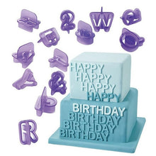 Load image into Gallery viewer, 40pcs / Set Alphanumeric Plastic Cookie Molds Symbol Fondant Cake Decorative Printing Molds, Alphanumeric Shape