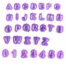 Load image into Gallery viewer, 40pcs / Set Alphanumeric Plastic Cookie Molds Symbol Fondant Cake Decorative Printing Molds, Alphanumeric Shape