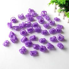 Load image into Gallery viewer, 40pcs / Set Alphanumeric Plastic Cookie Molds Symbol Fondant Cake Decorative Printing Molds, Alphanumeric Shape