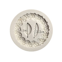 Load image into Gallery viewer, 2 PCS Rose Garland Rose Leaf Silicone Fondant Mold Cake Edging Decoration Tool Baking Glue Mold