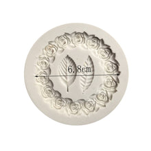 Load image into Gallery viewer, 2 PCS Rose Garland Rose Leaf Silicone Fondant Mold Cake Edging Decoration Tool Baking Glue Mold