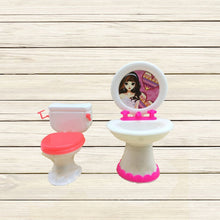 Load image into Gallery viewer, 3 PCS Doll House Plastic Accessories Set Wash Basin Toilet