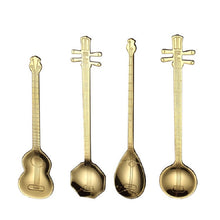 Load image into Gallery viewer, Stainless Steel Coffee Mixing Spoon Creative Musical Instrument Shape Spoon, Guitar Silver, Octagonal Silver, Lute Silver, Yueqin Silver, Guitar Titanium Gold, Octagonal Titanium Gold, Lute Titanium Gold, Yueqin Titanium Gold, Guitar Rose Gold         ...