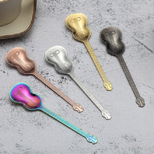 Load image into Gallery viewer, Stainless Steel Coffee Mixing Spoon Creative Musical Instrument Shape Spoon, Guitar Silver, Octagonal Silver, Lute Silver, Yueqin Silver, Guitar Titanium Gold, Octagonal Titanium Gold, Lute Titanium Gold, Yueqin Titanium Gold, Guitar Rose Gold         ...