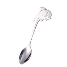 Load image into Gallery viewer, 2 PCS Stainless Steel Dolphin Shape Cartoon Coffee Stirring Spoon Ice Cream Spoon Child Feeding Spoon