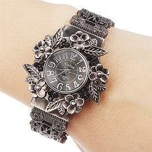 Load image into Gallery viewer, Retro Embossed Flower Bracelet Quartz Watch for Women