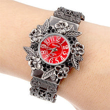 Load image into Gallery viewer, Retro Embossed Flower Bracelet Quartz Watch for Women