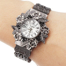 Load image into Gallery viewer, Retro Embossed Flower Bracelet Quartz Watch for Women