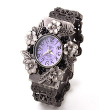 Load image into Gallery viewer, Retro Embossed Flower Bracelet Quartz Watch for Women