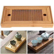 Load image into Gallery viewer, Bamboo Tea Trays Kung Fu Tea Accessories Tea Tray Table With Drain Rack, Bamboo Tea Trays