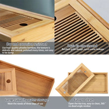 Load image into Gallery viewer, Bamboo Tea Trays Kung Fu Tea Accessories Tea Tray Table With Drain Rack, Bamboo Tea Trays