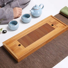 Load image into Gallery viewer, Bamboo Tea Trays Kung Fu Tea Accessories Tea Tray Table With Drain Rack, Bamboo Tea Trays