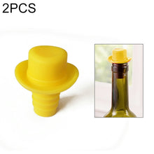 Load image into Gallery viewer, Silica Gel Top Hat Fresh Wine Corks Cruet Red Wine Stopper, 2 PCS Hat Shape(Brown), 2 PCS Hat Shape(Black), 2 PCS Hat Shape(Red Wine), 2 PCS Hat Shape(Yellow), 2 PCS Hat Shape(Rose Red), 2 PCS Hat Shape(Red)