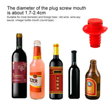 Load image into Gallery viewer, Silica Gel Top Hat Fresh Wine Corks Cruet Red Wine Stopper, 2 PCS Hat Shape(Brown), 2 PCS Hat Shape(Black), 2 PCS Hat Shape(Red Wine), 2 PCS Hat Shape(Yellow), 2 PCS Hat Shape(Rose Red), 2 PCS Hat Shape(Red)