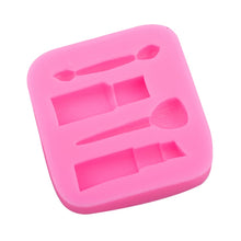 Load image into Gallery viewer, 2 PCS Lipstick Eyebrow Pencil Makeup Tool Shape Silicone Fondant Cake Mold Chocolate Mold Clay Mold, Eyebrow Pencil  Shape