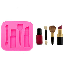Load image into Gallery viewer, 2 PCS Lipstick Eyebrow Pencil Makeup Tool Shape Silicone Fondant Cake Mold Chocolate Mold Clay Mold, Eyebrow Pencil  Shape