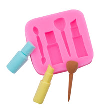Load image into Gallery viewer, 2 PCS Lipstick Eyebrow Pencil Makeup Tool Shape Silicone Fondant Cake Mold Chocolate Mold Clay Mold, Eyebrow Pencil  Shape