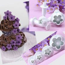 Load image into Gallery viewer, 4pcs / Set Plum Fondant Cake Spring Print Stamper Baking Biscuit Mould, Plum Shape