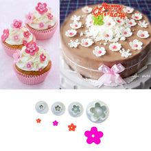 Load image into Gallery viewer, 4pcs / Set Plum Fondant Cake Spring Print Stamper Baking Biscuit Mould, Plum Shape