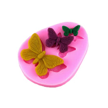 Load image into Gallery viewer, 2 PCS Simulation Butterfly Fondant Silicone Mould Handmade Soap DIY Cake Decorating Chocolate Lace Baking Tools, 2 PCS