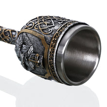 Load image into Gallery viewer, 3D Viking Skull Coffee Beer Mug Skull Mug Beer Wine Drink Gift Stainless Steel Knight Decorative Cup for Men, Goblet, Mug