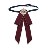 Unisex Pearl Bow-knot Cloth Bow Tie Brooch Clothing Accessories