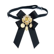 Load image into Gallery viewer, Women Vintage Flowers Diamond Bow-knot Bow Tie Shirt Brooch Clothing Accessories