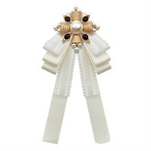 Load image into Gallery viewer, Ladies Court Style Cloth Brooch Lace Bow-knot Bow Tie Costume Accessories, Pin Buckle Version, Tie Belts Version