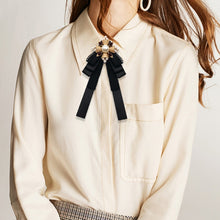 Load image into Gallery viewer, Ladies Court Style Cloth Brooch Lace Bow-knot Bow Tie Costume Accessories, Pin Buckle Version, Tie Belts Version