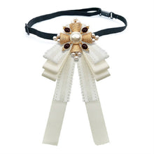 Load image into Gallery viewer, Ladies Court Style Cloth Brooch Lace Bow-knot Bow Tie Costume Accessories, Pin Buckle Version, Tie Belts Version