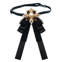 Load image into Gallery viewer, Ladies Court Style Cloth Brooch Lace Bow-knot Bow Tie Costume Accessories, Pin Buckle Version, Tie Belts Version