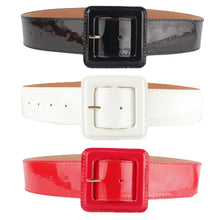 Load image into Gallery viewer, Square Buckle PU Leather Glossy Wide Belt for Women, Size: 1030 x 48cm