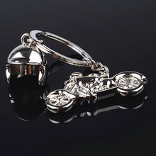 Load image into Gallery viewer, Classic 3D Simulation Model Of Motorcycle Motorcycle Helmet Charms Creation Alloy Key Chain Key Holder Car Key, Motorcycle Shape