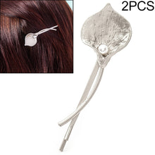 Load image into Gallery viewer, 2 PCS Fashion Wedding Hair Jewelry Flower Barrettes Solid Metal Leaf Pearl Hairpins